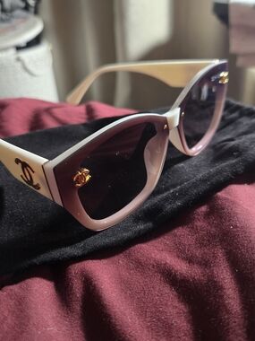 Unlisted Pink Gradient Cat-Eye Sunglasses with Gold Accents
